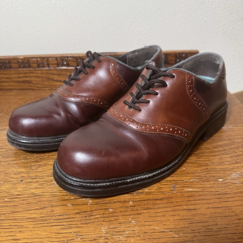 Nunn Bush Men's 7.5 M Brown Genuine Leather Two Tone Oxford Dress Shoes